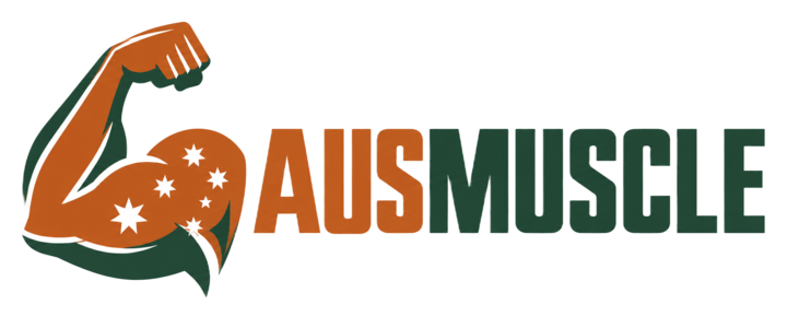 AusMuscle logo – flexed arm with Southern Cross stars